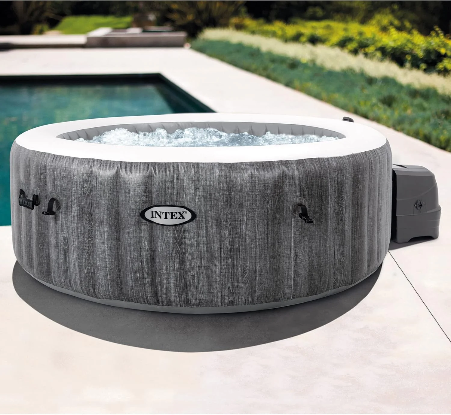 Intex PureSpa Deluxe Lemn Gri – 63″ x 21 - imagine 2
