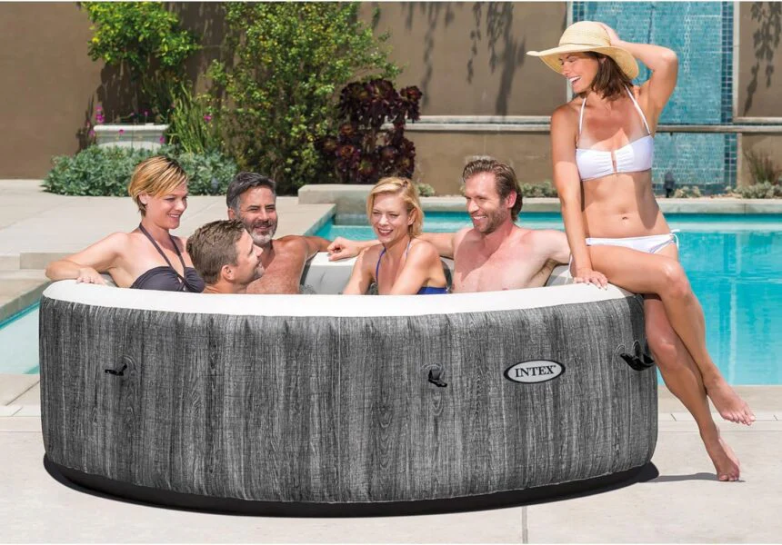 Intex PureSpa Deluxe Lemn Gri – 63″ x 21 - imagine 3